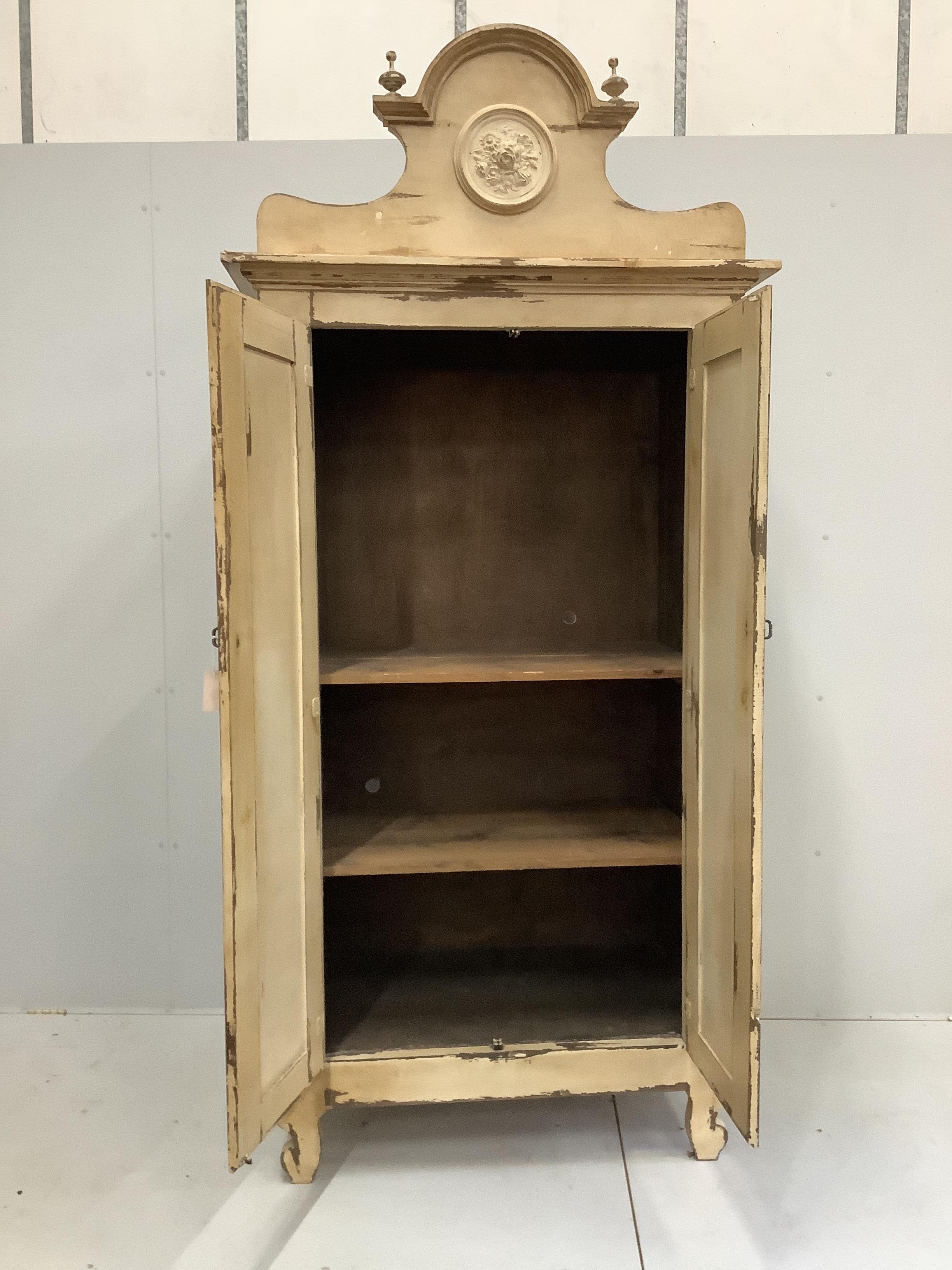 A 19th century style painted armoire, width 109cm, depth 69cm, height 232cm